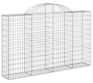 Kosze gabionowe, 4 szt, 200x30x120/140 cm, galwanizowane żelazo