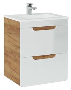 Szafka pod umywalkę ARUBA 824 50 cm biała/dąb