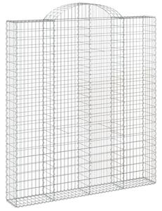 Kosze gabionowe, 2 szt, 200x30x220/240 cm, galwanizowane żelazo