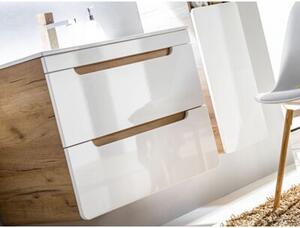 Szafka pod umywalkę ARUBA 824 50 cm biała/dąb
