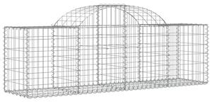 Kosze gabionowe, 2 szt, 200x50x60/80 cm, galwanizowane żelazo