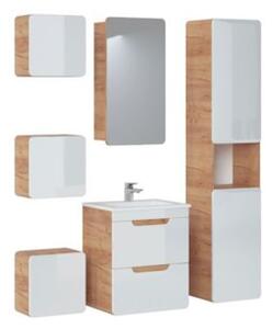 Szafka pod umywalkę ARUBA 824 50 cm biała/dąb