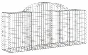 Kosze gabionowe, 4 szt, 200x50x80/100 cm, galwanizowane żelazo