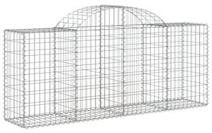 Kosze gabionowe, 2 szt, 200x50x80/100 cm, galwanizowane żelazo