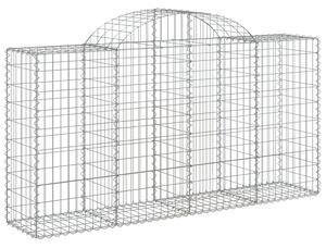 Kosze gabionowe, 2 szt, 200x50x100/120 cm, galwanizowane żelazo
