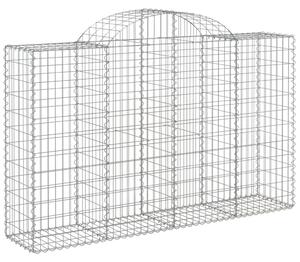 Kosze gabionowe, 2 szt, 200x50x120/140 cm, galwanizowane żelazo