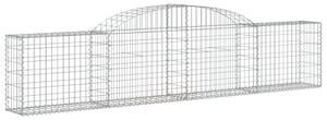 Kosze gabionowe, 2 szt., 300x30x60/80 cm, galwanizowane żelazo