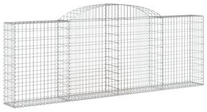 Kosze gabionowe, 2 szt, 300x30x100/120 cm, galwanizowane żelazo
