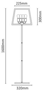 Lampa podłogowa czarna E27x4 FINLAND 308696 Polux