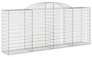 Kosze gabionowe, 2 szt, 300x50x120/140 cm, galwanizowane żelazo