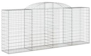 Kosze gabionowe, 3 szt, 300x50x120/140 cm, galwanizowane żelazo
