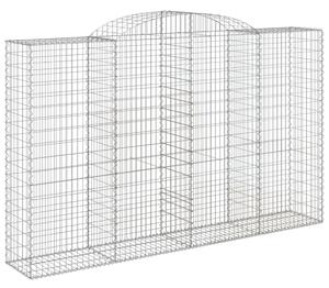 Kosze gabionowe, 2 szt, 300x50x180/200 cm, galwanizowane żelazo
