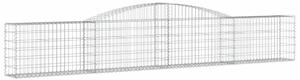 Kosze gabionowe, 3 szt, 400x30x60/80 cm, galwanizowane żelazo