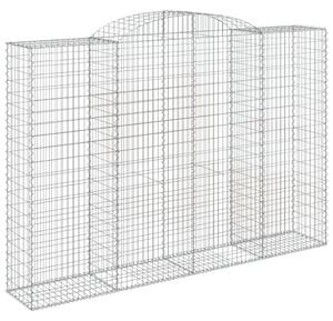 Kosze gabionowe, 2 szt, 300x50x200/220 cm, galwanizowane żelazo