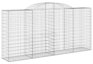Kosze gabionowe, 2 szt, 300x50x140/160 cm, galwanizowane żelazo