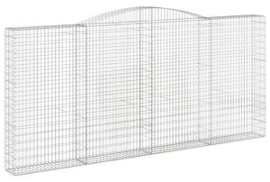 Kosze gabionowe, 2 szt, 400x30x180/200 cm, galwanizowane żelazo