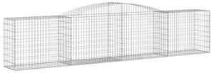 Kosze gabionowe, 2 szt, 400x50x80/100 cm, galwanizowane żelazo
