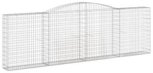 Kosze gabionowe, 2 szt, 400x30x120/140 cm, galwanizowane żelazo