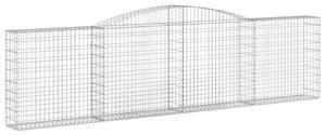 Kosze gabionowe, 4 szt, 400x30x100/120 cm, galwanizowane żelazo