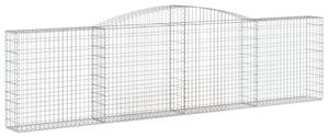 Kosze gabionowe, 2 szt, 400x30x100/120 cm, galwanizowane żelazo