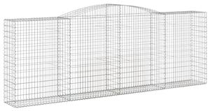 Kosze gabionowe, 3 szt, 400x50x140/160 cm, galwanizowane żelazo