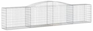 Kosze gabionowe, 8 szt, 400x50x80/100 cm, galwanizowane żelazo