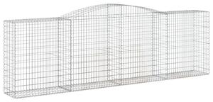 Kosze gabionowe, 2 szt, 400x50x120/140 cm, galwanizowane żelazo