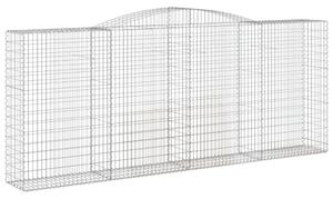 Kosze gabionowe, 2 szt, 400x50x160/180 cm, galwanizowane żelazo
