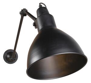 Industrialna lampa ścienna czarna regulowana - Wye