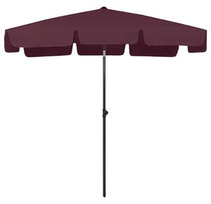 Parasol plażowy, bordowy, 200x125 cm