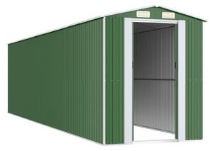 Szopa ogrodowa, zielona, 192x772x223 cm, stal galwanizowana