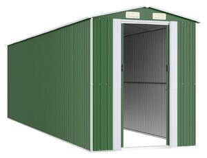Szopa ogrodowa, zielona, 192x689x223 cm, stal galwanizowana