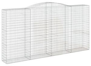 Kosze gabionowe, 2 szt, 400x50x200/220 cm, galwanizowane żelazo