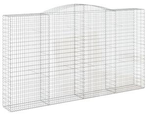 Kosze gabionowe, 2 szt, 400x50x220/240 cm, galwanizowane żelazo
