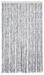 Zasłona przeciwko owadom, biało-szara, 118x220 cm, szenil