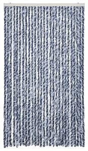 Zasłona przeciwko owadom, niebiesko-biała, 118x220 cm, szenil