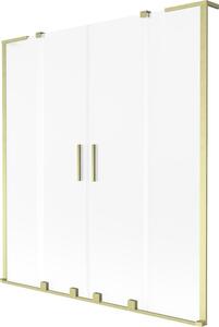 Mexen Velar L Duo parawan nawannowy 2-skrzydłowy rozsuwany 150 x 150 cm, szron, złoty szczotkowany - 896-150-003-32-55