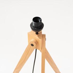 Lampa stojąca podłogowa z abażurem białym trójnóg drewniany 1xE27 15W NATT Sollux Lighting