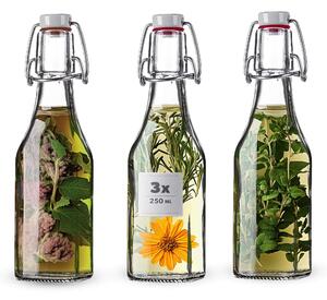 Szklana butelka Nave 250ml z korkiem mechanicznym 3 szt