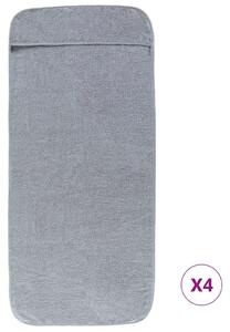 Ręczniki plażowe, 4 szt., szare, 60x135 cm, tkanina, 400 g/m²