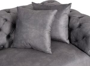 Sofa SORRENTO 3S Trzyosobowa Szara Welurowa Nowoczesna Glamour