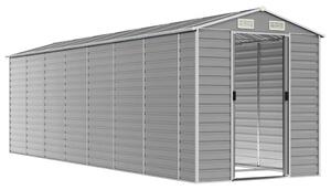 Domek ogrodowy jasnoszary 191x640x198 cm ocynkowana stal