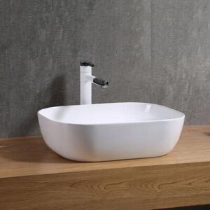 Umywalka nablatowa prostokątna ceramiczna stawiana na blat biała 41x31 cm