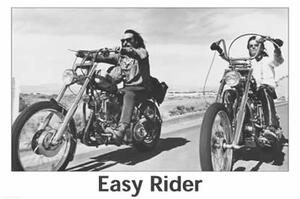 Plakat, Obraz Easy Rider - riding motorbikes B W, (102 x 69 cm)