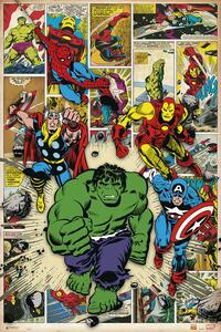 Plakat, Obraz Marvel Comic - Here Come The Heroes, (61 x 91.5 cm)