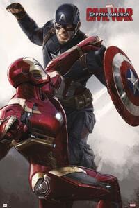 Plakat, Obraz Kapitan Ameryka Wojna bohater w - Cap Vs Iron Man, (61 x 91.5 cm)