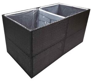 Donica ogrodowa, czarna, 157x80x80 cm, rattan PE