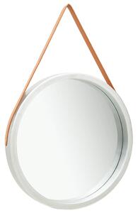 Lustro ścienne na pasku, 60 cm, srebrne