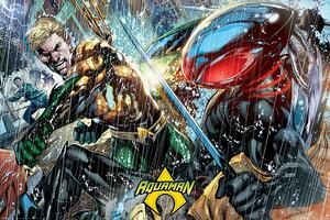 Plakat, Obraz Aquaman - Atlantean Punch, (91.5 x 61 cm)