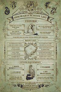 Plakat, Obraz Harry Potter - Hogwarts School List, (61 x 91.5 cm)